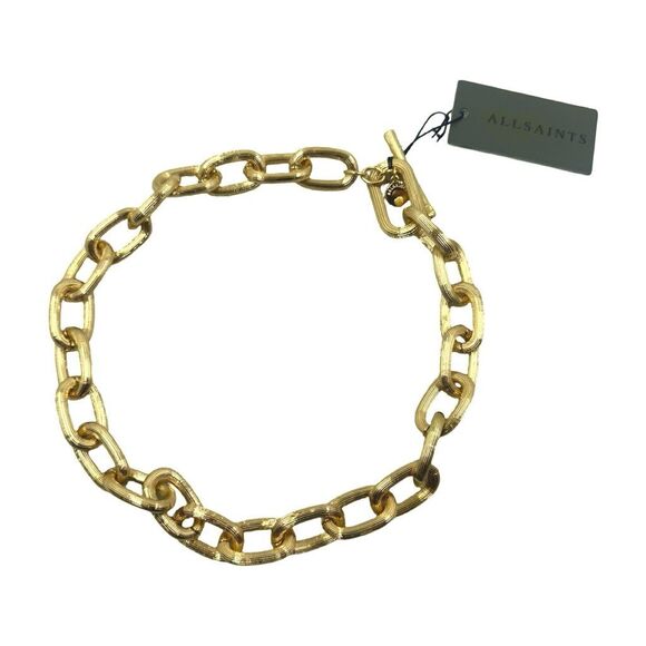 AllSaints Textured Chain Link Toggle Necklace - 17” - Picture 1 of 9